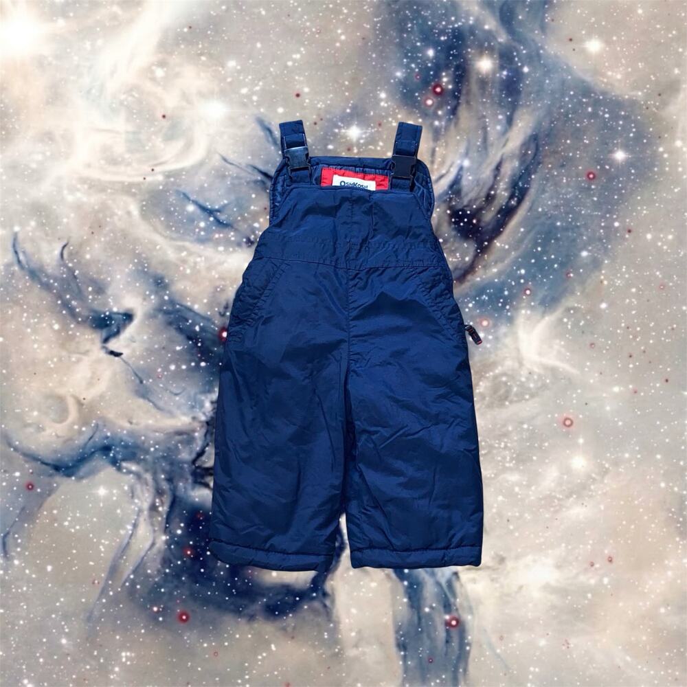 OshKosh Bgosh Baby 12M Navy Blue Insulated Snow Bib Overalls Winter Ski Pants